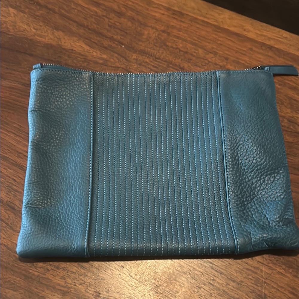 Eileen Fisher Blue Wristlet with Modern Textures